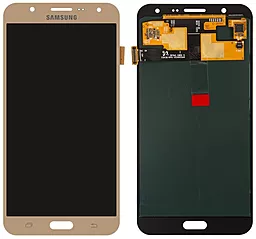 Дисплей Samsung Galaxy J7 J700 2015 з тачскріном, оригінал, Gold
