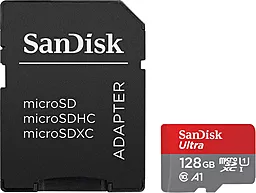 Карта памяти SanDisk microSDXC 128GB Ultra Class 10 UHS-I U1 A1 + SD-адаптер (SDSQUAR-128G-GN6MA)