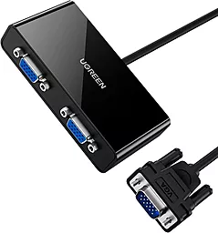 Видео конвертер VGA 1x2 1080p 60hz 1m black (20918) Ugreen - фото Видео конвертер VGA 1x2 1080p 60hz 1m black (20918) Ugreen
