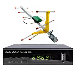 Комплект цифрового ТВ World Vision T625D4 + Антенна Eurosky ES-003 