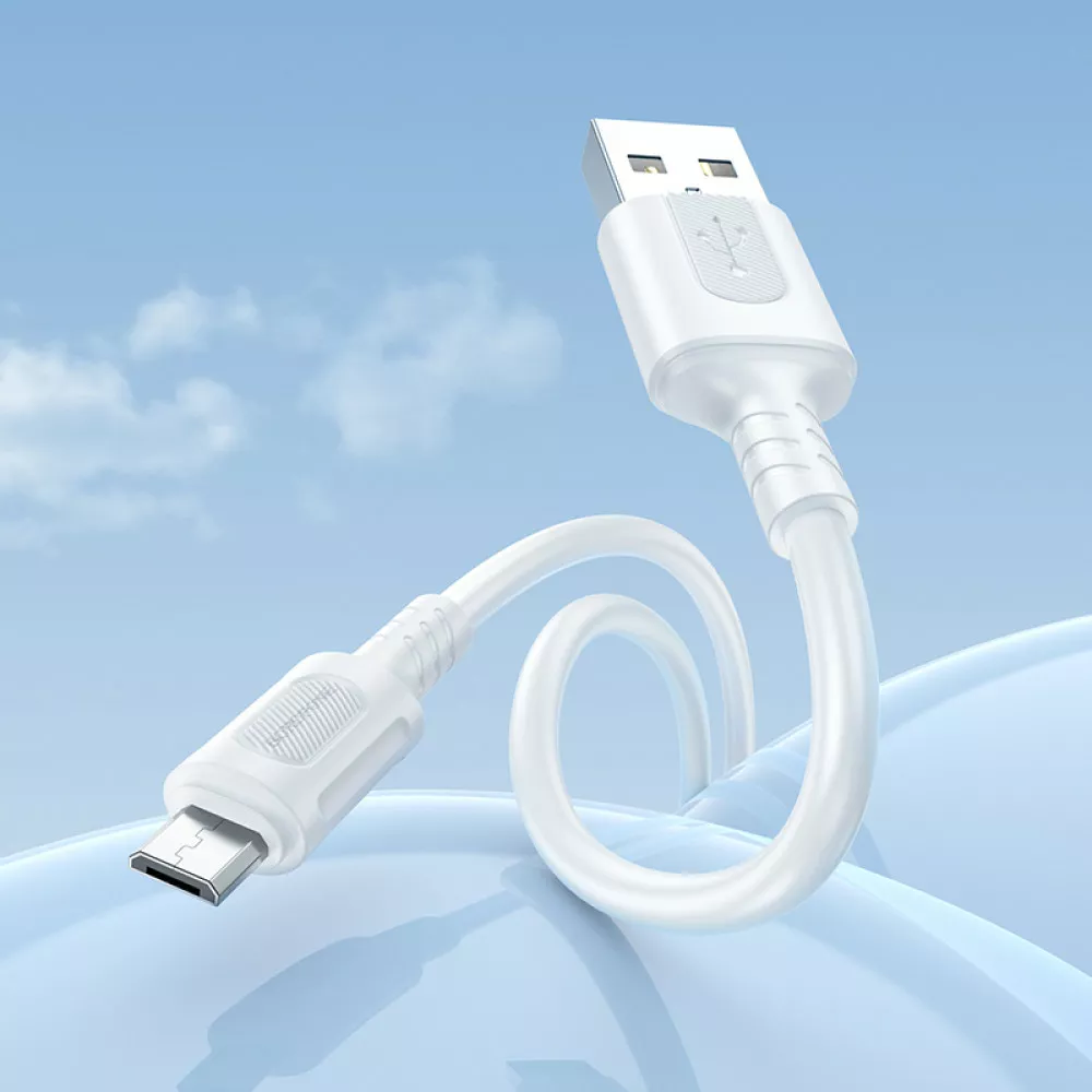 Кабель Borofone BX111 USB-A - micro USB 12w 2.4a 1м cable White - фото 3