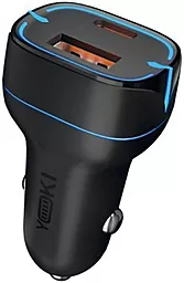 Автомобильное зарядное устройство Yoki Led Series YK-C20 20W PD/QC 3A USB-C/USB-A Black - фото Автомобильное зарядное устройство Yoki Led Series YK-C20 20W PD/QC 3A USB-C/USB-A Black