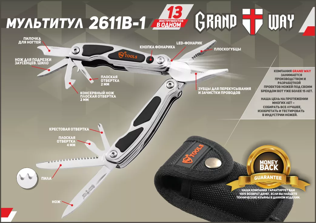 Мультитул Grand Way 2611 B-1 - фото 6