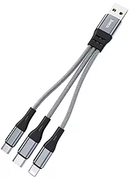 Кабель USB Hoco X47 Harbor 3-in-1 USB to Type-C/Lightning/micro USB cable metal grey