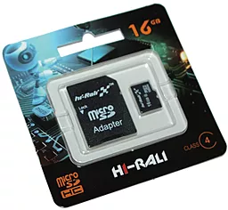 Карта пам'яті Hi-Rali microSDHC 16GB Class 4 Hi-Rali + SD-адаптер (HI-16GBSDCL4-01) - фото Карта пам'яті Hi-Rali microSDHC 16GB Class 4 Hi-Rali + SD-адаптер (HI-16GBSDCL4-01)