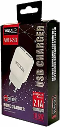 Сетевое зарядное устройство Walker WH-33 2.1a 2xUSB-A ports charger + USB-C cable white - миниатюра 5