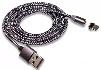 Кабель Walker C590 Magnetic USB-A - Type-C 12w 2.4a 1м cable Gray - фото 1
