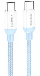 Кабель Borofone BX68 USB Type-C - Type-C 100w 5a 2м PD cable Blue - фото Кабель Borofone BX68 USB Type-C - Type-C 100w 5a 2м PD cable Blue