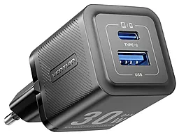 Сетевое зарядное устройство Vention GaN III 30w PD USB-C/USB-A ports charger black (FEQB0-EU)