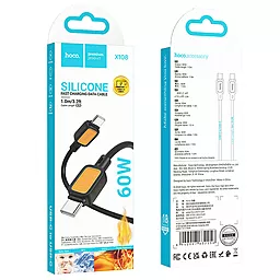 Кабель Hoco X108 Benefit USB Type-C - Type-C 60w 3a 1м PD cable Black - миниатюра 5 Кабель Hoco X108 Benefit USB Type-C - Type-C 60w 3a 1м PD cable Black - миниатюра 5