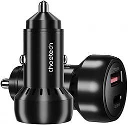 Автомобильное зарядное устройство Choetech 60w PD USB-C/USB-A ports car charger black (TC0014)