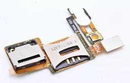 Шлейф Sony Ericsson W902 с коннектором SIM-карты и карты памяти Original