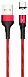 Кабель Usams U29 Magnetic USB-A - Type-C 12w 2.4a 2м cable Red - фото Кабель Usams U29 Magnetic USB-A - Type-C 12w 2.4a 2м cable Red