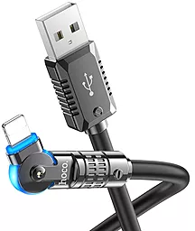 Кабель USB Hoco U118 12w 2.4a 1.2m Lightning cable black - миниатюра 3