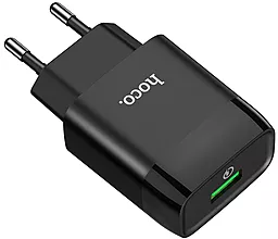 Сетевое зарядное устройство с поддержкой быстрой зарядки Hoco C72Q Glorious 18W 3A + USB-C Cable Black - миниатюра 7