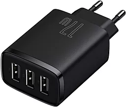 Мережевий зарядний пристрій Baseus Compact Charger 3 USB 17W Black (CCXJ020101)