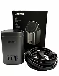 Док-станція зарядний пристрій Ugreen CD342 100w 2-in-1 2xUSB-C/USB-A ports + wireless charger space grey (15076) - мініатюра 4