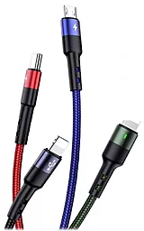 Кабель USB Usams U26 Spring 1.5M 4-in-1 USB to Type-C/2xLightning/micro USB cable black (US-SJ349) - миниатюра 2