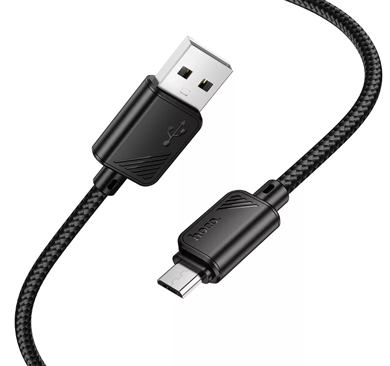Кабель Hoco X113 USB-A - micro USB 12w 2.4a 1м cable Black - фото 2
