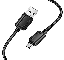 Кабель Hoco X113 USB-A - micro USB 12w 2.4a 1м cable Black - мініатюра 2