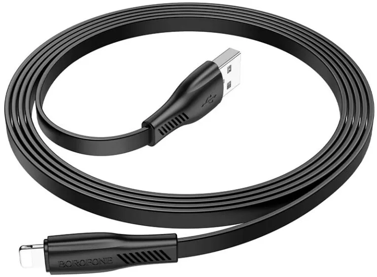 Кабель Borofone BX85 Auspicious USB-A - Lightning 12w 2.4a 1м cable Black - фото 4
