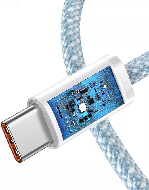 Кабель Baseus Dynamic USB Type-C - Type-C 100w 5a 1м PD cable Blue (CALD000203) - фото 5