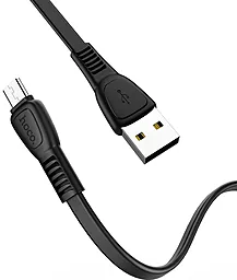 Кабель USB Hoco X40 Flat Noah TPE 2.4A micro USB Cable Black