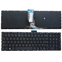 Клавіатура для ноутбуку HP Pavilion 15-AK без рамки підсвітка клавіш чорна