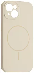 {"ru": "Чехол", "uk": "Чохол"} Silicone Case Full Camera Fine Ring MagSafe для Apple iPhone 15  Antique White