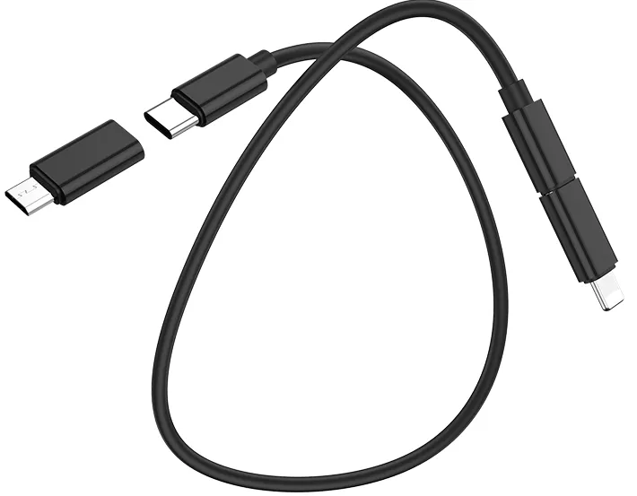 Кабель USB Hoco U86 Treasure Charging 3in1 + Storage Case 3A 0.28M Black - фото 3