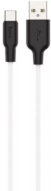 Кабель Hoco X21 Silicone USB-A - Type-C 10w 1м cable Black/White - фото 1