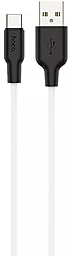 Кабель Hoco X21 Silicone USB-A - Type-C 10w 1м cable Black/White