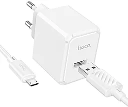 Сетевое зарядное устройство Hoco CS11A 2.1a homa charger + microUSB cable white