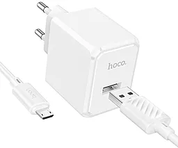 Мережевий зарядний пристрій Hoco CS11A 2.1a home charger + micro USB cable white - фото Мережевий зарядний пристрій Hoco CS11A 2.1a home charger + micro USB cable white