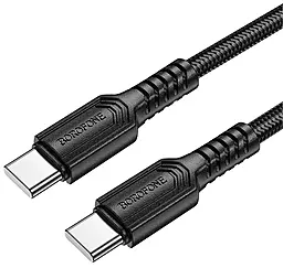 Кабель Borofone BX116 Certain USB Type-C - Type-C 60w 3a 1м PD cable Black - фото Кабель Borofone BX116 Certain USB Type-C - Type-C 60w 3a 1м PD cable Black