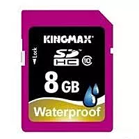 Карта памяти Kingmax SDHC 8GB WaterProof  Class 10 (KM08GSDHC10W)