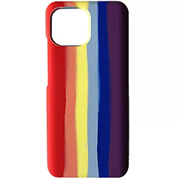 Чехол Epik Silicone Cover Full Rainbow для Xiaomi Mi 11 Lite Красный / Фиолетовый