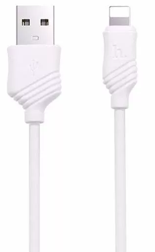Кабель Hoco X6 KHAKI USB-A - Lightning 12w 2.4a 1м cable White - фото 1