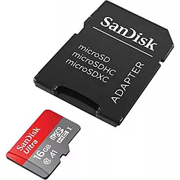Карта пам'яті SanDisk microSDHC 16GB Ultra Class 10 UHS-I A1 + SD-адаптер (SDSQUAR-016G-GN6IA) - мініатюра 4