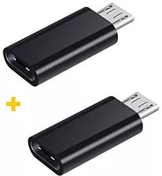 Адаптер-перехідник XoKo AC-020 M-F micro USB -> USB Type-C 2шт Black (XK-AC020-BK2) - фото Адаптер-перехідник XoKo AC-020 M-F micro USB -> USB Type-C 2шт Black (XK-AC020-BK2)