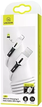 Кабель Usams U51 Silicone USB-A - Lightning 10w 1м cable White - фото 3