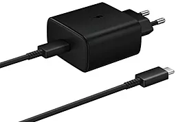 Сетевое зарядное устройство Samsung Wall Charger 45w USB-C + USB-C/USB-C cable black (EP-TA845XBEG)