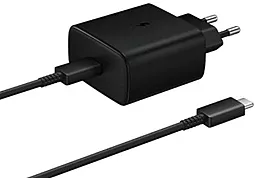 Сетевое зарядное устройство Samsung Wall Charger 45w USB-C + USB-C/USB-C cable black (EP-TA845XBEG) - фото Сетевое зарядное устройство Samsung Wall Charger 45w USB-C + USB-C/USB-C cable black (EP-TA845XBEG)