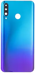 Задняя крышка корпуса Huawei Nova 4e / P30 Lite (24MP) со стеклом камеры, Original Peacock Blue - фото Задняя крышка корпуса Huawei Nova 4e / P30 Lite (24MP) со стеклом камеры, Original Peacock Blue