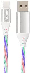 Кабель USB Gelius LED RGB USB Type-C Cable Pro Silver (GP-UC06c)