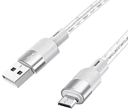 Кабель Hoco X99 Crystal Junction USB-A - micro USB 12w 2.4a 1м cable gray - миниатюра 3 Кабель Hoco X99 Crystal Junction USB-A - micro USB 12w 2.4a 1м cable gray - миниатюра 3