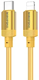 Кабель Borofone BX108 Start silicone USB Type-C - Lightning 27w 3a 1м PD сable Gold