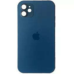 Чехол AG Glass with MagSafe для Apple iPhone 12 Navy blue