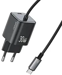 Мережевий зарядний пристрій Usams Kit-Yi Series 30w PD USB-C fast charger + USB-C cable black (CC264TC01) - фото Мережевий зарядний пристрій Usams Kit-Yi Series 30w PD USB-C fast charger + USB-C cable black (CC264TC01)