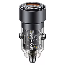 Автомобильное зарядное устройство Usams US-CC208 C39 60w PD/QC USB-C/USB-A ports car charger black - фото Автомобильное зарядное устройство Usams US-CC208 C39 60w PD/QC USB-C/USB-A ports car charger black